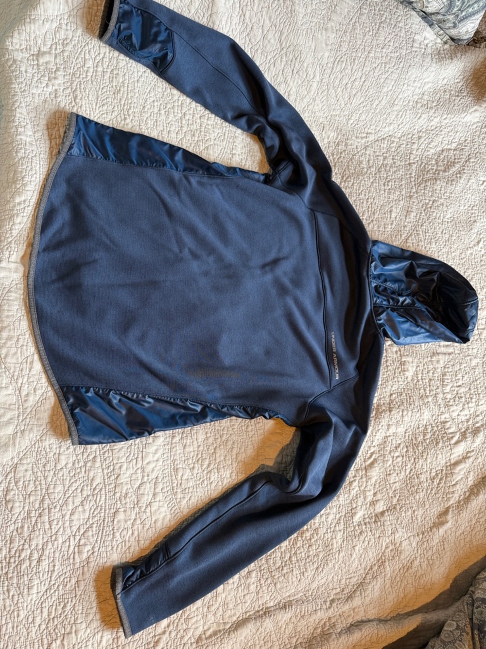 Under Armour Navy Hooded Jacket with Pink Zipper - Picture 5 of 5